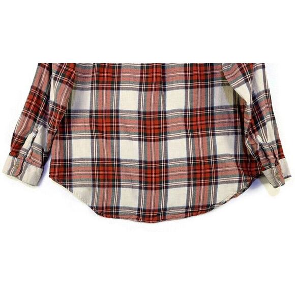 Old Navy Top Women's Extra Large Button Up Long Sleeve Red Plaid - Picture 6 of 7